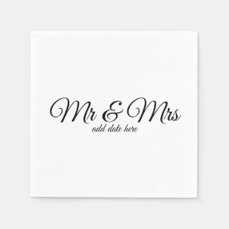 Custom wedding napkins with dates