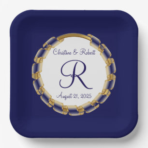Custom wedding or Anniversary Paper Plate