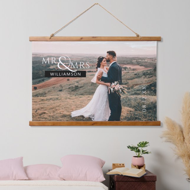Custom Wedding Photo Art Print Hanging Tapestry (Bedroom)