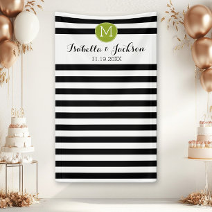 Custom Wedding Photo Backdrop Bride Groom Monogram Banner