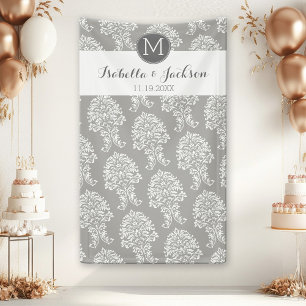Custom Wedding Photo Backdrop Bride Groom Monogram Banner