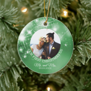 Custom Wedding Photo Ceramic Tree Decoration