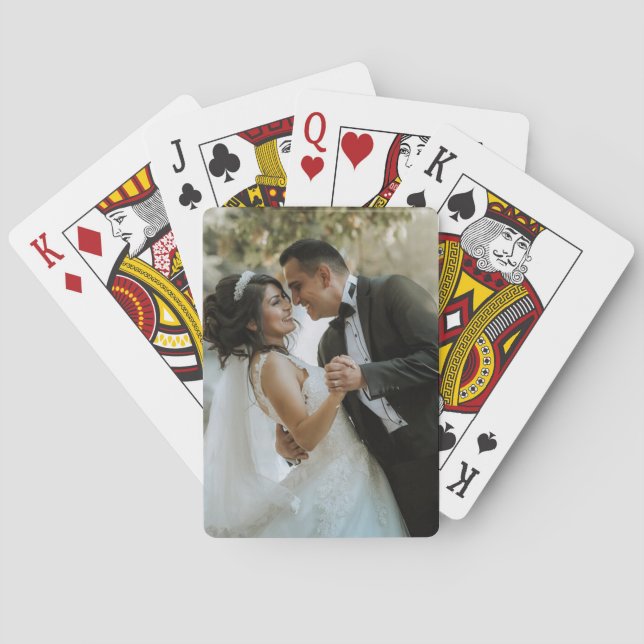 Custom Wedding Photo Classic Playing Cards (Back)