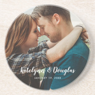 Custom Wedding Photo Coaster