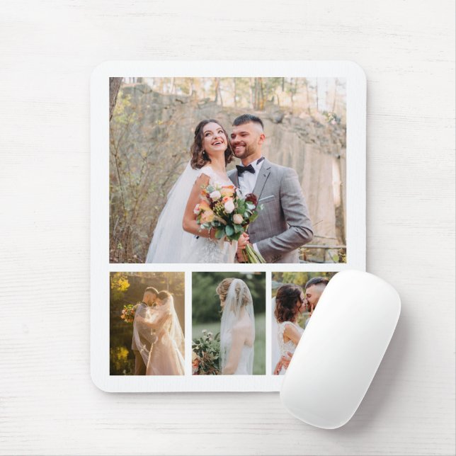 Custom Wedding Photo Collage Mouse Pad (With Mouse)