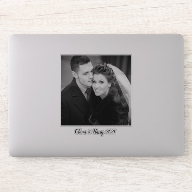 Custom Wedding Photo Contour Sticker (Computer)