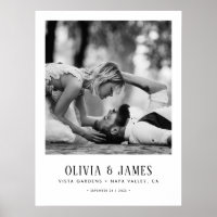 Custom Wedding Photo & Details Museum Style Poster