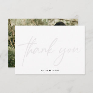 Custom wedding photo handlettering watermark  thank you card