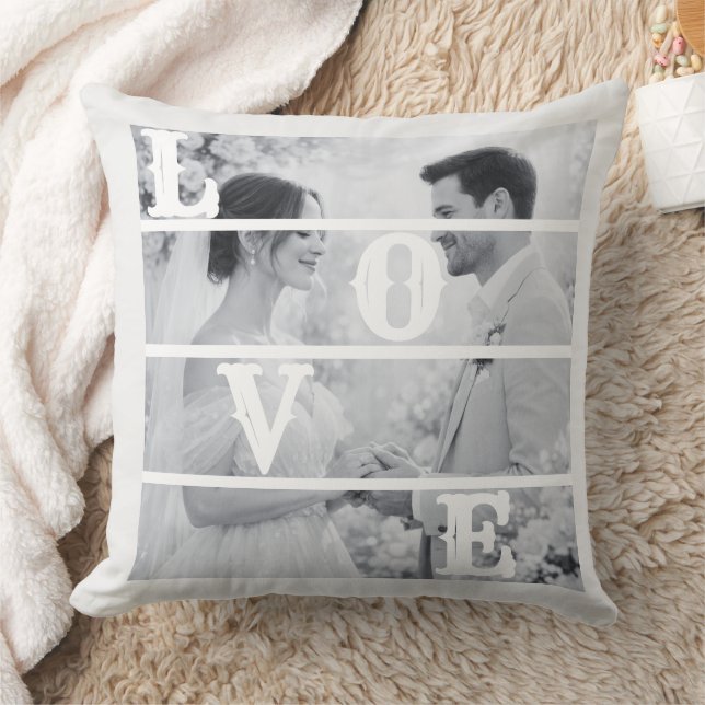 Custom Wedding Photo "LOVE" Cushion (Blanket)