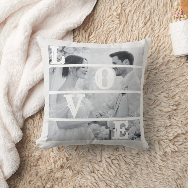 Custom Wedding Photo "LOVE" Cushion (Blanket)