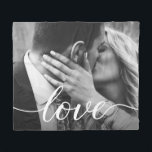 Custom wedding photo Love script gift Fleece Blanket<br><div class="desc">Create a truly memorable and personalised gift with this custom wedding photo fleece blanket. Add your favourite wedding photo to make it truly unique and sentimental. The elegant script font beautifully showcases the word "Love", adding a touch of romance and sophistication to the design. This fleece blanket is not only...</div>