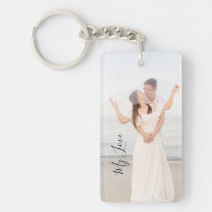 Custom wedding photo my love key ring