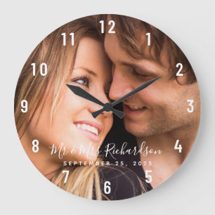 Custom Wedding Photo Personalised Large Clock