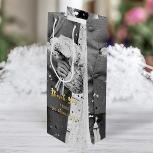 Custom Wedding Photo Thank You Wine Gift Bag