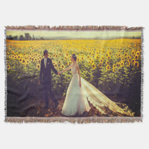 Custom Wedding Photo Throw Blanket