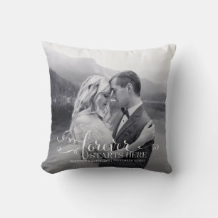 Custom Wedding Photo Throw Pillow