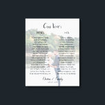 Custom Wedding Photo & Vows Canvas Print<br><div class="desc">Custom Wedding Photo & Vows Canvas Print</div>