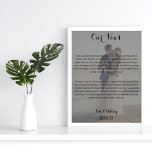 custom wedding photo with wedding vows faded gray poster<br><div class="desc">Custom With Your Wedding Song Lyrics or Wedding Vows or any message and photo you want,  a great wedding or anniversary gift to your partner/spouse</div>