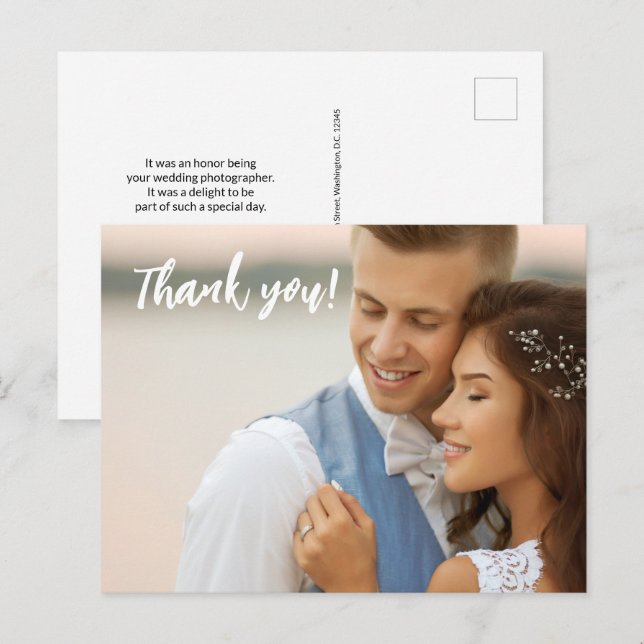Custom Wedding Photographer No logo Photo Postcard (Front/Back)