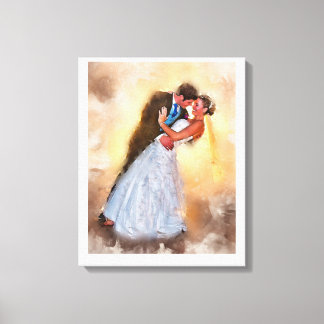 custom wedding portrait , personalised gift art canvas print