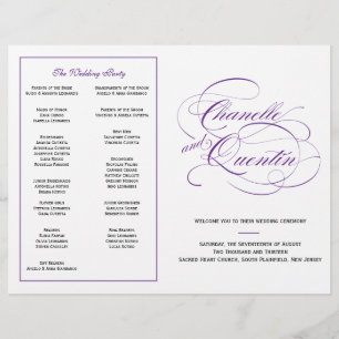 Custom Wedding Program - Purple
