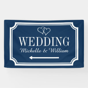 Custom wedding reception direction signage banner
