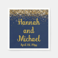 Custom Wedding Reception Navy & Gold Personalised