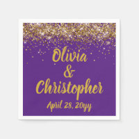 Custom Wedding Reception Purple Gold Personalised