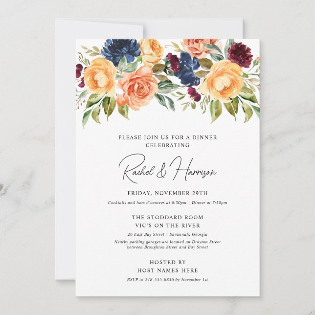 Custom Wedding Rehearsal Dinner Invitation (Front)