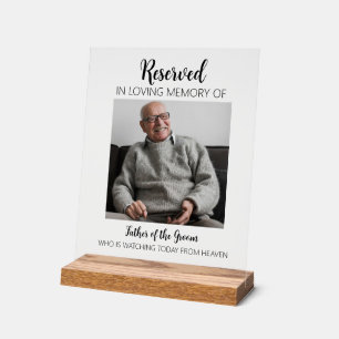 Custom Wedding Reserved In Loving Memory Photo Acrylic Sign
