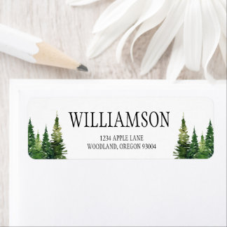 Custom Wedding Return Labels | Woodland Trees