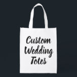 Custom Wedding Reusable Bag Blank Template<br><div class="desc">Custom Wedding Reusable Bag Blank Template.

CUSTOM FRONT & BACK. Edit or delete text.

For wedding gifts and favours.
Bridal shower gifts,  wedding reception gifts,  bridesmaid thank you gifts... </div>