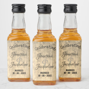 Custom Wedding Rustic Chic Mini Liquor Labels