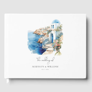 Custom Wedding Santorini Greece Guest Book