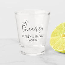 Custom Wedding Shot Glass Cheers 