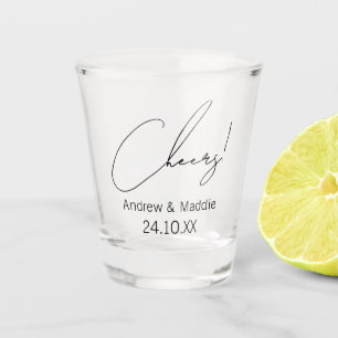 Custom Wedding Shot Glass Cheers 
