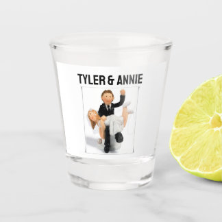 CUSTOM WEDDING SHOT GLASSES, SPANKING COUPLE GLASS