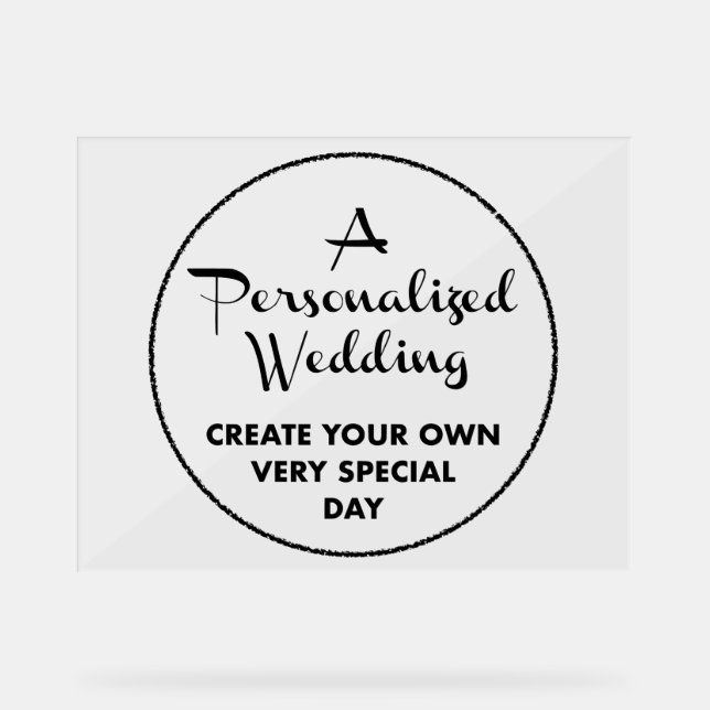 Custom Wedding Sign 11" x 14" Acrylic (Front)
