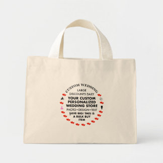 Custom Wedding Small Cotton Tote Bag Favours Gifts