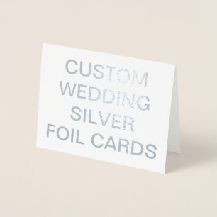 Custom Wedding Small Personalised Silver Foil Card