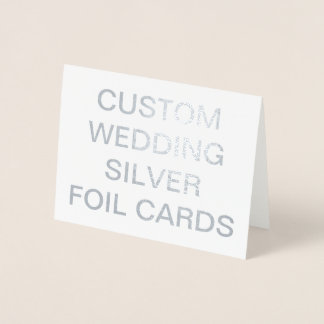Custom Wedding Small Personalised Silver Foil Card