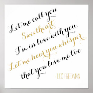 Custom wedding song gold lyrics add your own quote poster