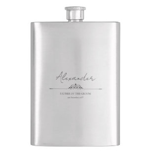 Custom Wedding Souvenir Father of the Groom Hip Flask