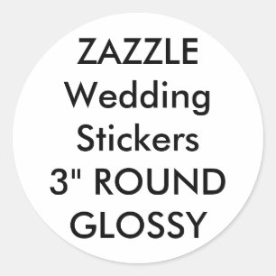 Custom Wedding Stickers 3" ROUND GLOSSY (6 pk.)