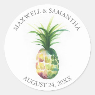 Custom Wedding Stickers for Favours Pineapple