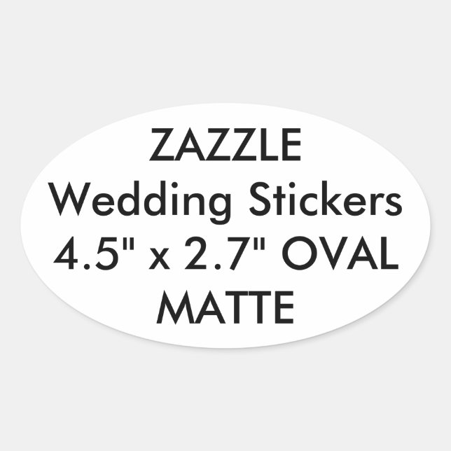 Custom Wedding Stickers OVAL MATTE (4 pk.) (Front)