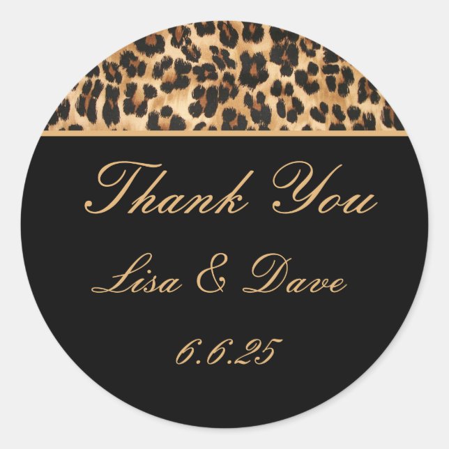 Custom Wedding Stickers Safari (Front)
