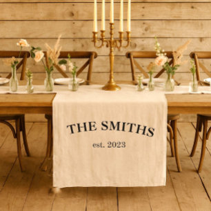 Custom Wedding Table Runner Sign Fabric Last Name