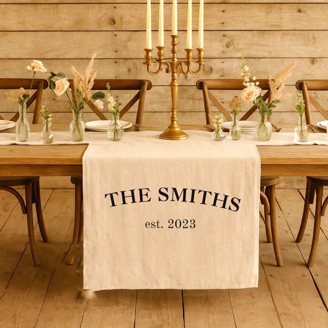 Custom Wedding Table Runner Sign Fabric Last Name  (Creator Uploaded)