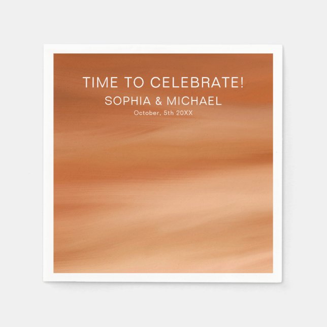 Custom Wedding Template Terracotta Autumn Fall  Napkin (Front)